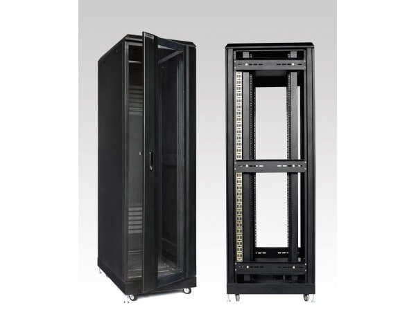 EKORACK Cabinet 27U, 2 doors, 2 fans, Depth 800mm